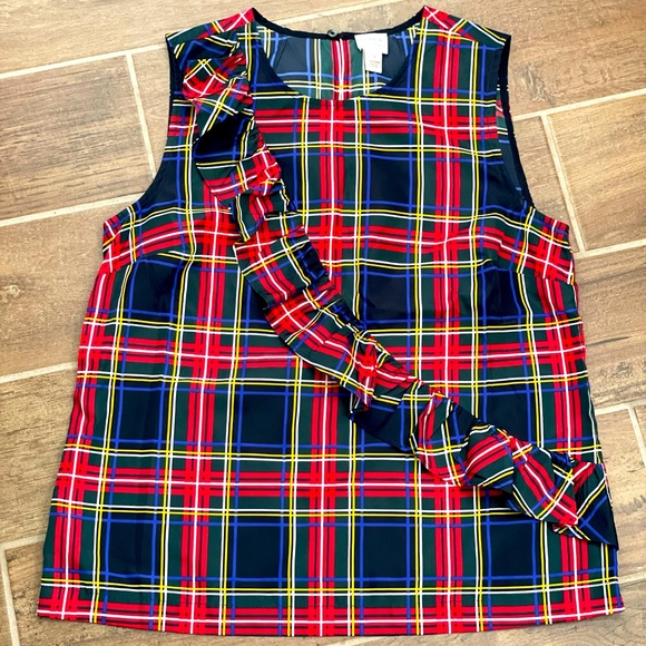 J. Crew Factory Tops - J Crew Factory Women’s Tartan Plaid Size 8 Sleeveless Top